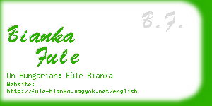 bianka fule business card
